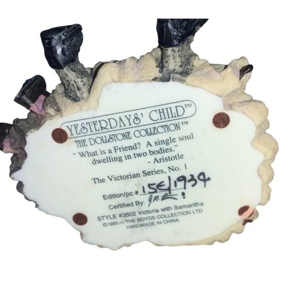 Yesterday's Child Figurine The Victorian Series ‘What is a Friend” 1995 Boyds Co - Picture 7 of 9